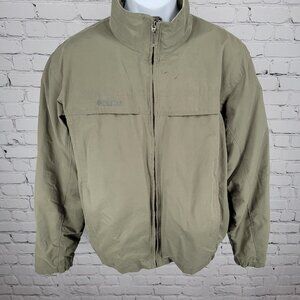 Columbia Green Khaki Mesh Lined Zipped Pockets Windbreaker Jacket Size Medium M